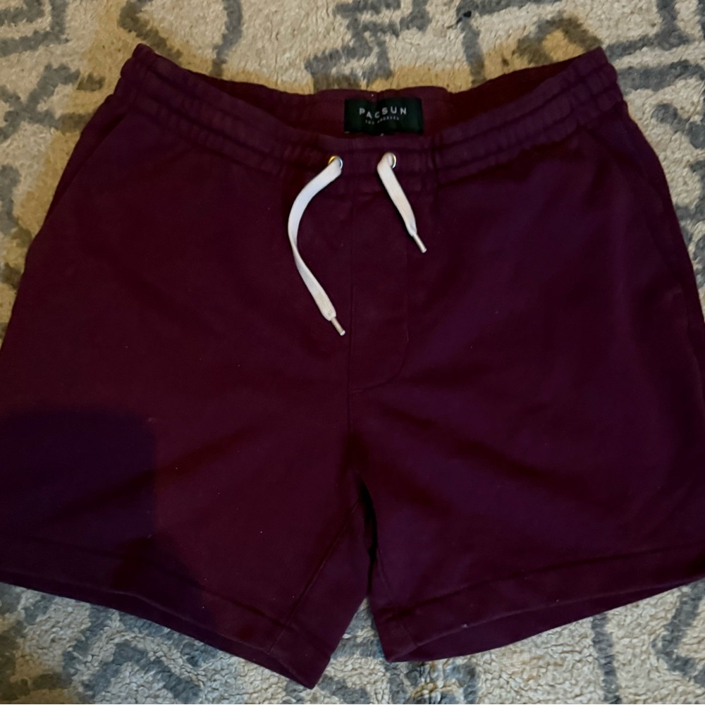 PacSun unisex Burgundy volley Shorts